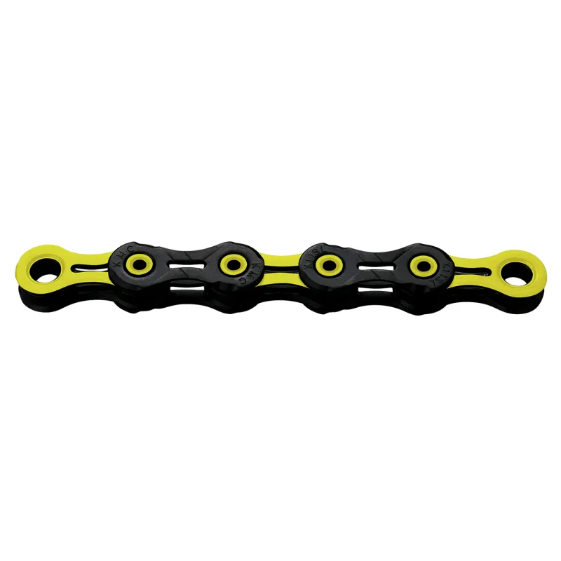 Chaine velo 11 vitesses ciree noir/jaune - Revetement DLC durable - KMC