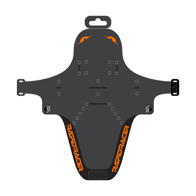 Protection de cadre vélo enduro orange grand format - Anti-eclats renforce VTT descente - RRP