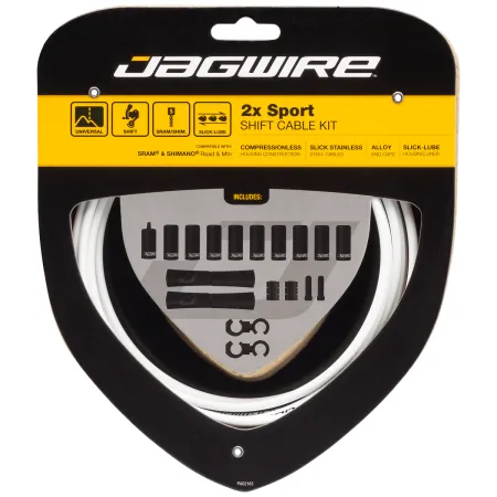Kit câble et gaine de dérailleur double plateau - Passage de vitesses fluide - JAGWIRE