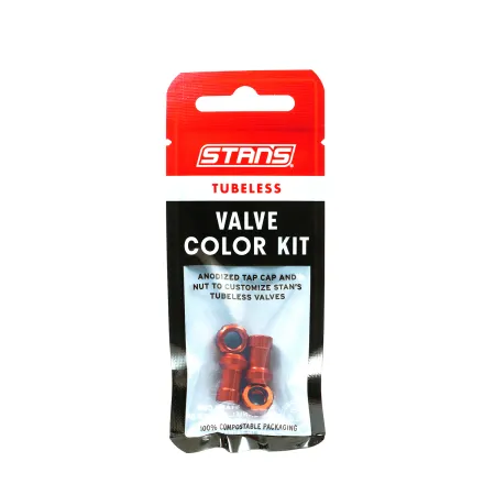 Kit valves tubeless colorées vélo - Finition orange personnalisable - STANS