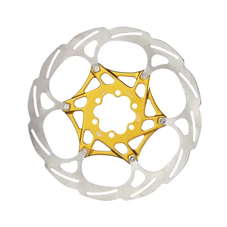 Disque de frein vélo 2 pièces 180mm - Fixation 6 trous dorée - FORMULA