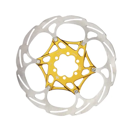 Disque de frein vélo 2 pièces 180mm - Fixation 6 trous dorée - FORMULA