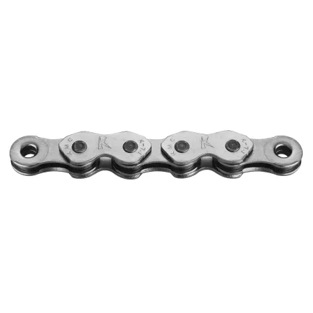 Chaine velo BMX fine argentee - Finition nickelee anti-corrosion - KMC