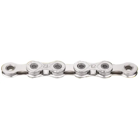 Chaine velo 12 vitesses ciree argentee - Finition nickelee anti-corrosion - KMC