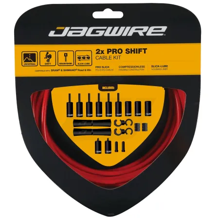 Kit de câbles de dérailleur vélo double - Gaine et câble haute performance - JAGWIRE