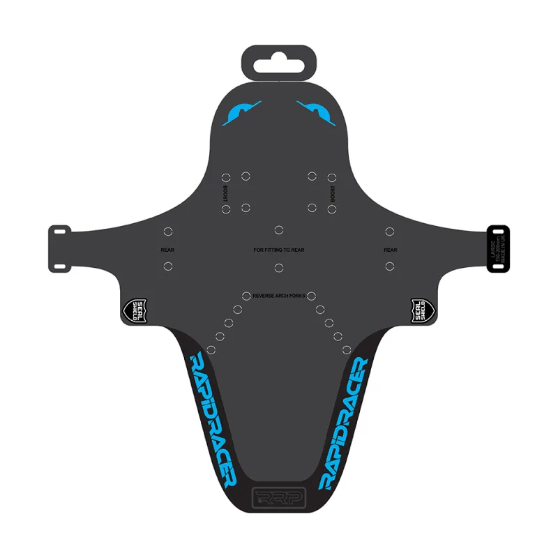 Protection de cadre vélo enduro cyan grand format - Anti-eclats renforce VTT descente - RRP