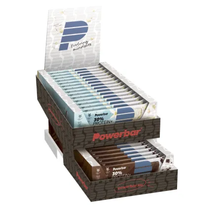 Presentoir carton comptoir magasin - Mise en avant produits POWERBAR en boutique - POWERBAR