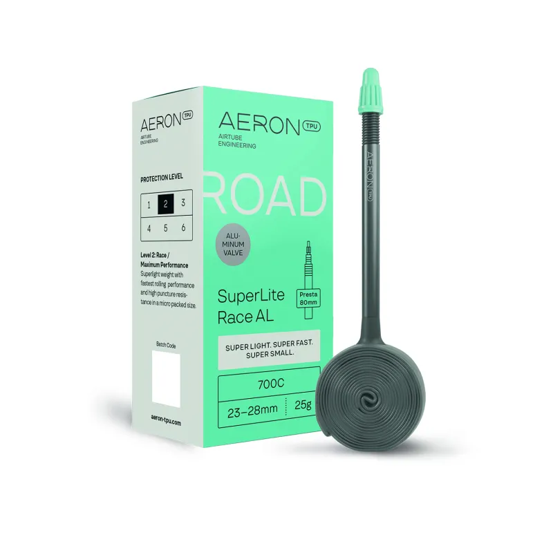 Chambre à air TPU route 700C ultra-légère - Performance course valve 80mm - AERON TPU