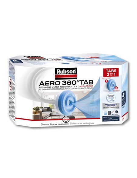Recharge Aero 360° Pack 4 Tabs - RUBSON - Equipe Ton camping-car