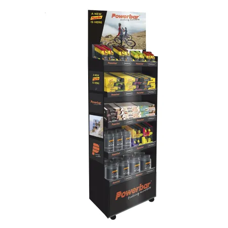 Presentoir sol magasin vélo - Mise en avant produits POWERBAR en boutique - POWERBAR