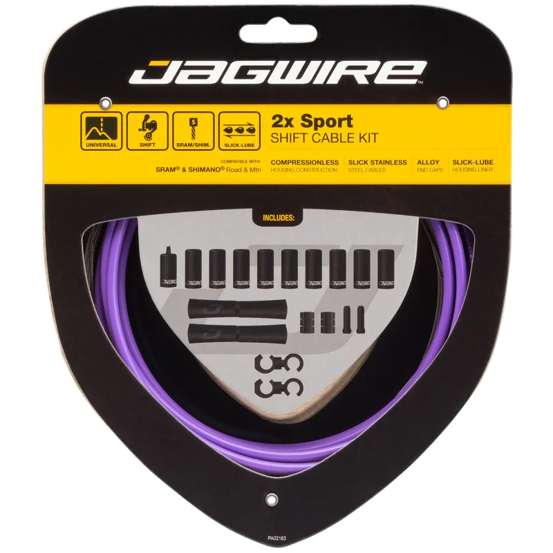 Kit câble et gaine de dérailleur double plateau - Passage de vitesses fluide - JAGWIRE