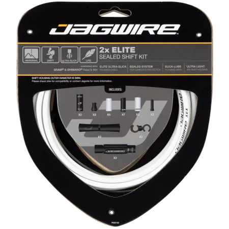 Kit câble et gaine de dérailleur étanche double plateau - Durabilité renforcée - JAGWIRE