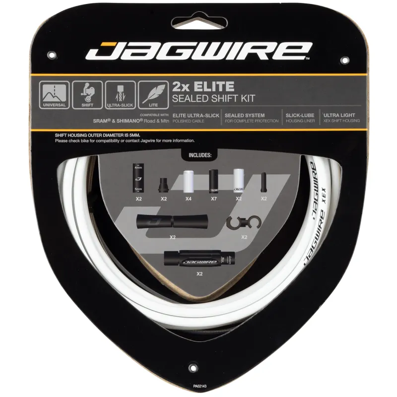 Kit câble et gaine de dérailleur étanche double plateau - Durabilité renforcée - JAGWIRE