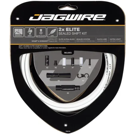 Kit câble et gaine de dérailleur étanche double plateau - Durabilité renforcée - JAGWIRE