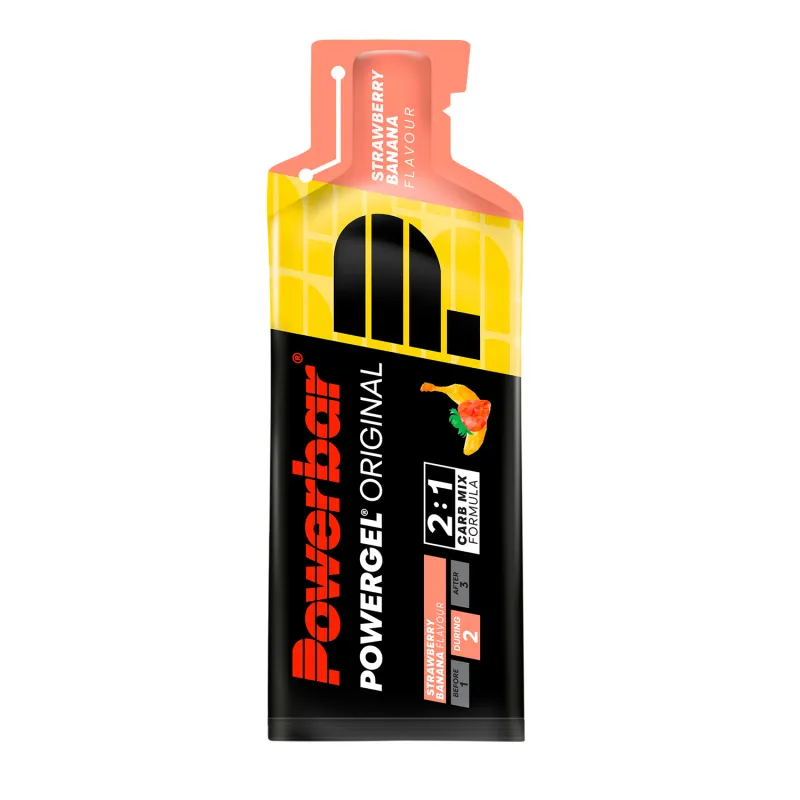 Gel energetique cyclisme fraise banane - Coup de boost rapide boite de 24 - POWERBAR