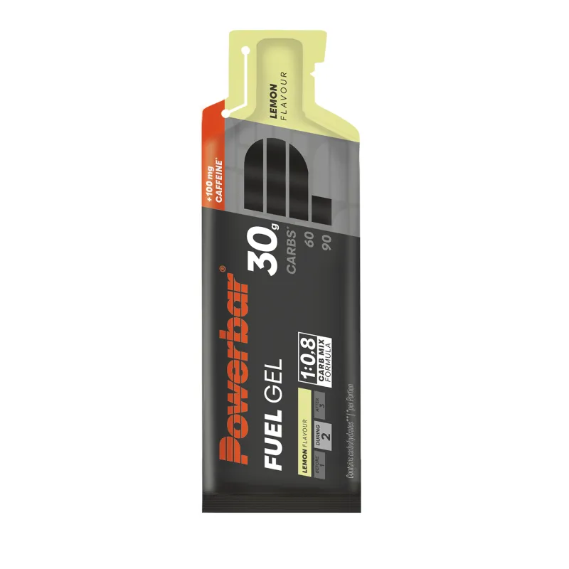 Gel energetique cyclisme citron cafeine - Energie rapide boite de 12 - POWERBAR