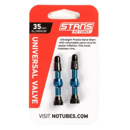 Paire de valves tubeless aluminium Presta - Légères et compatibles universel - STANS