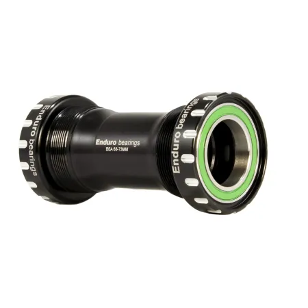 Boîtier de pédalier BSA 68mm inox noir - Rotation fluide compatible 24mm - ENDURO BEARINGS