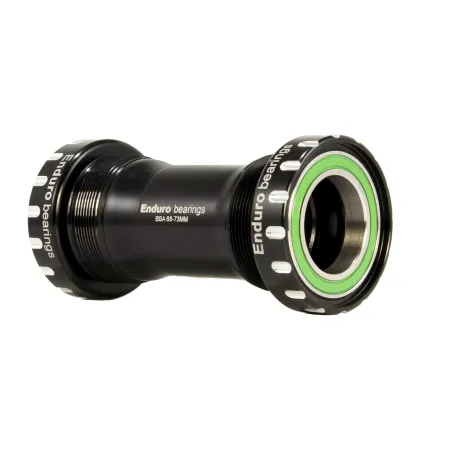 Boîtier de pédalier BSA 68mm inox noir - Rotation fluide compatible 24mm - ENDURO BEARINGS