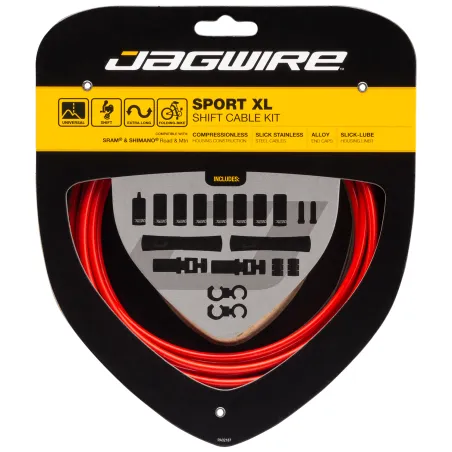 Kit câble et gaine longue de dérailleur - Pour cadres grande taille - JAGWIRE