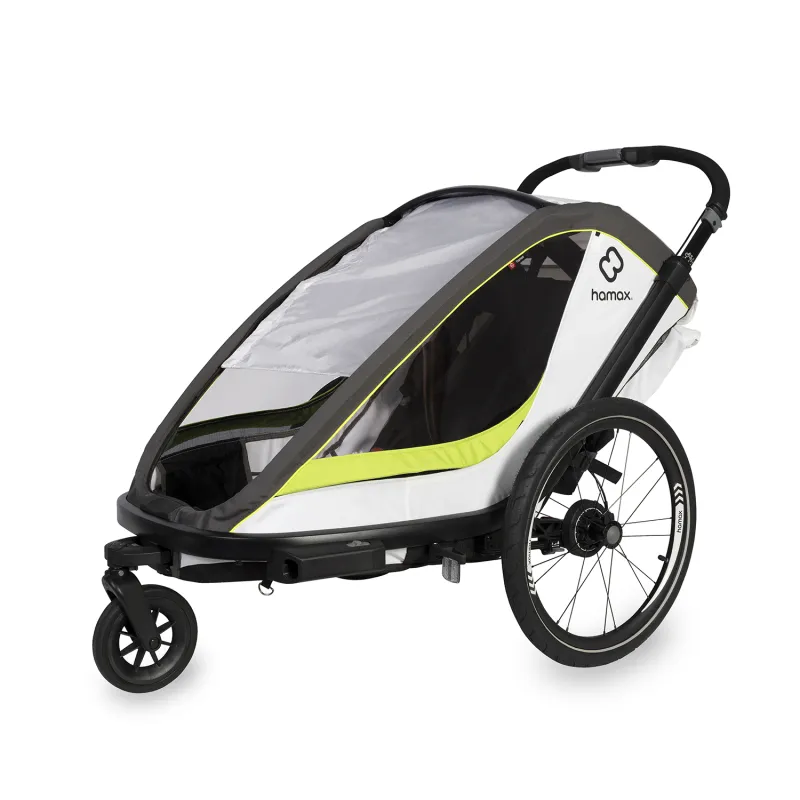 Siège vélo enfant blanc et vert - Confort et sécurité en balade - HAMAX