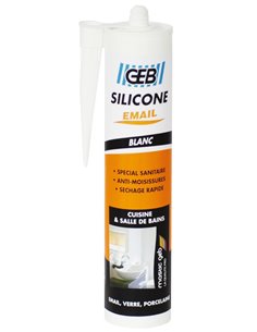 Mastic silicone surface émaillée cartouche 250 ml blanc - GEB - Equipe Ton camping-car - 3283985931508