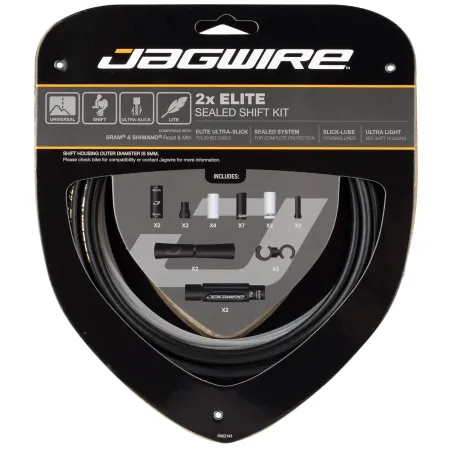 Kit câble et gaine de dérailleur étanche double plateau - Durabilité renforcée - JAGWIRE
