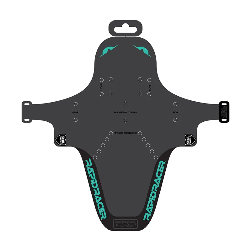 Protection de cadre vélo enduro turquoise grand format - Anti-eclats renforce VTT descente - RRP