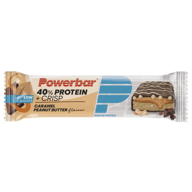 Barre proteinee croustillante vélo caramel beurre de cacahuete - Recuperation musculaire boite de 12 - POWERBAR
