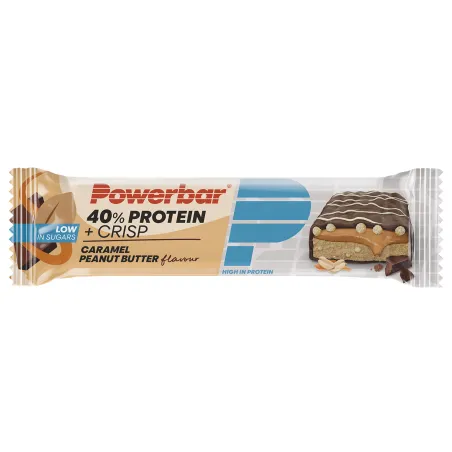 Barre proteinee croustillante vélo caramel beurre de cacahuete - Recuperation musculaire boite de 12 - POWERBAR