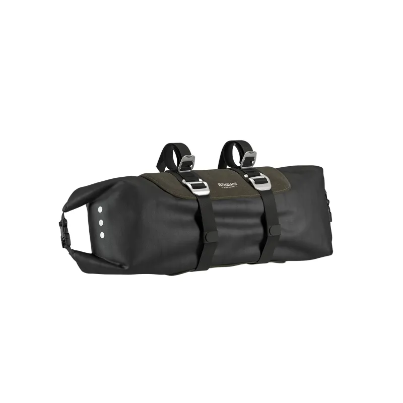 Sacoche de guidon enroulable 10-12L verte - Rangement bikepacking - BROOKS