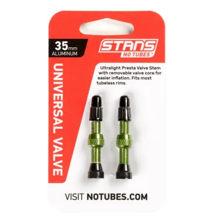 Paire de valves tubeless aluminium Presta - Légères et compatibles universel - STANS