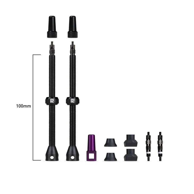 Valves tubeless vélo 100mm - Compatible montage sans chambre à air - DYNAMIC