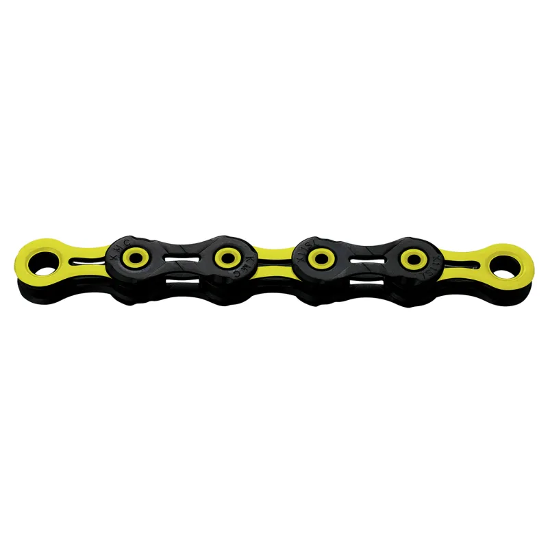 Chaine velo 12 vitesses ciree noir/jaune - Revetement DLC durable - KMC