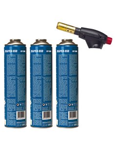 Pack Torche Segofire Piezo + 3 Bot. Multigaz 300 - Equipe Ton camping-car - 8414162049463