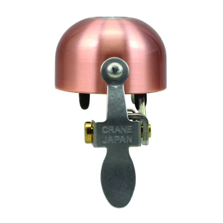 Sonnette vélo à collier cuivre brossé - Fixation universelle guidon - CRANE