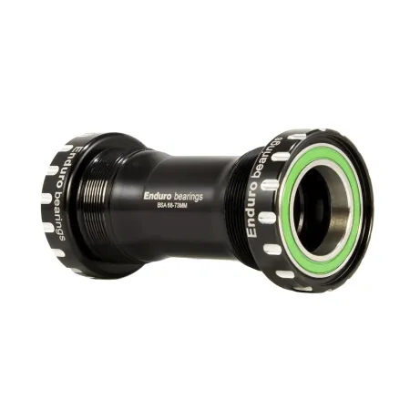 Boîtier de pédalier BSA 73mm inox noir - Rotation fluide compatible 24mm - ENDURO BEARINGS