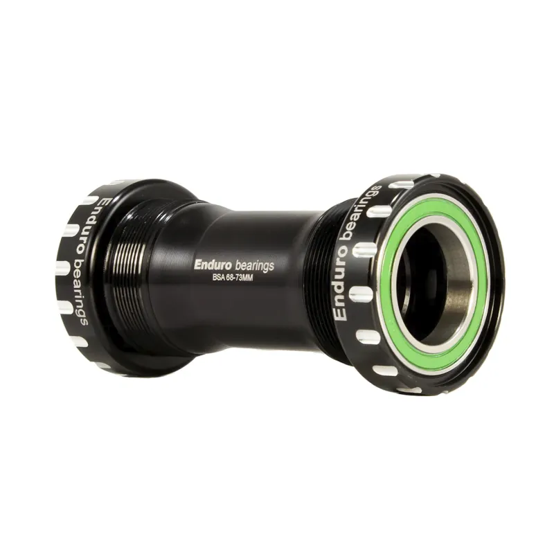 Boîtier de pédalier BSA 73mm inox noir - Rotation fluide compatible 24mm - ENDURO BEARINGS