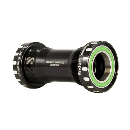 Boîtier de pédalier BSA 73mm inox noir - Rotation fluide compatible 24mm - ENDURO BEARINGS