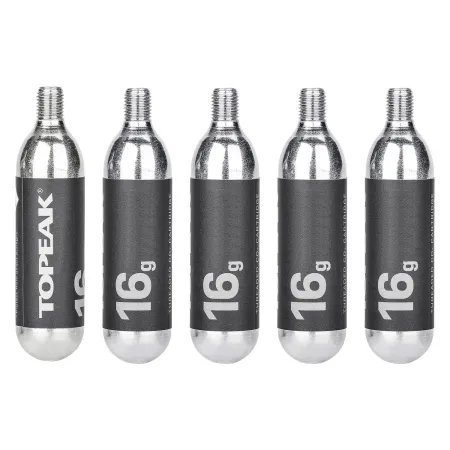 Cartouches CO2 filetées 16g lot de 5 - Gonflage rapide de secours - TOPEAK