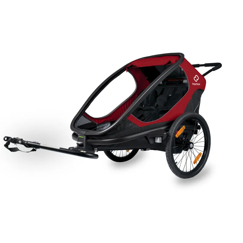 Siège vélo enfant porte-bagages - Sécurité et confort rouge/noir - HAMAX