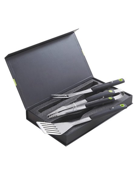 malette barbecue 3 pieces aimantes (fourchette-spatule-pince) - Equipe Ton camping-car