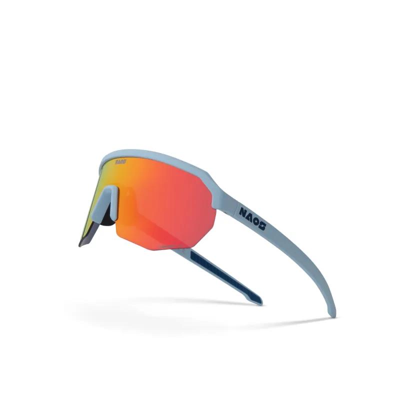 Lunettes de vélo Helbo bleu ciel mat - Protection solaire confort cycliste - NAOS