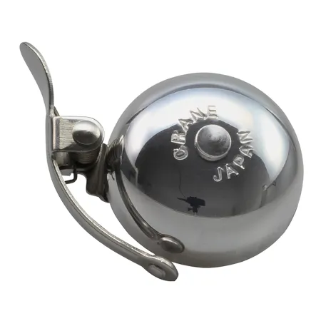 Mini sonnette vélo fonte moulée argent poli - Robuste et compacte - CRANE