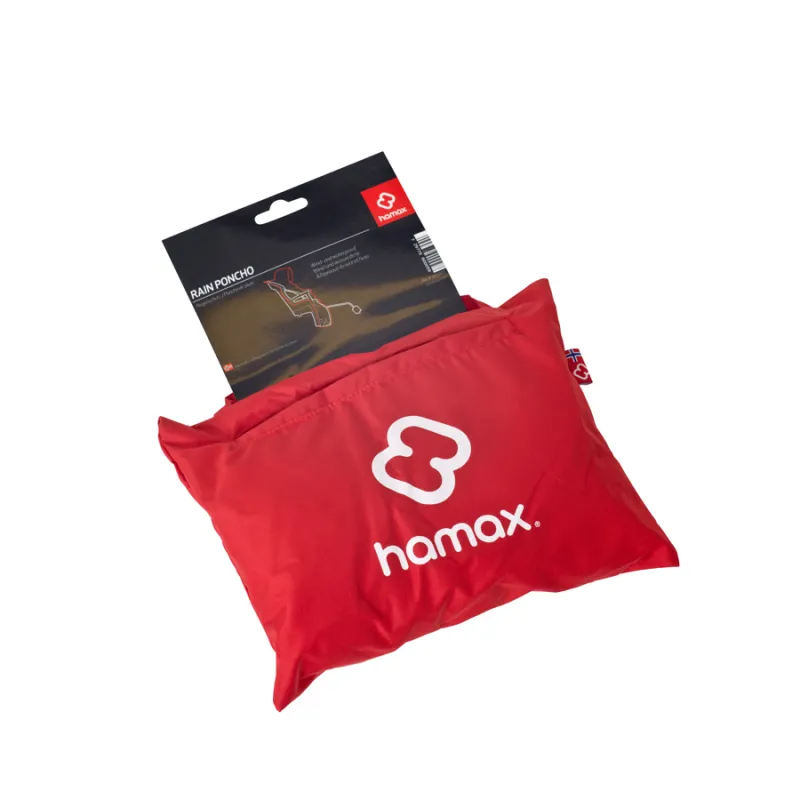 Poncho de pluie enfant vélo - Protection rouge imperméable - HAMAX