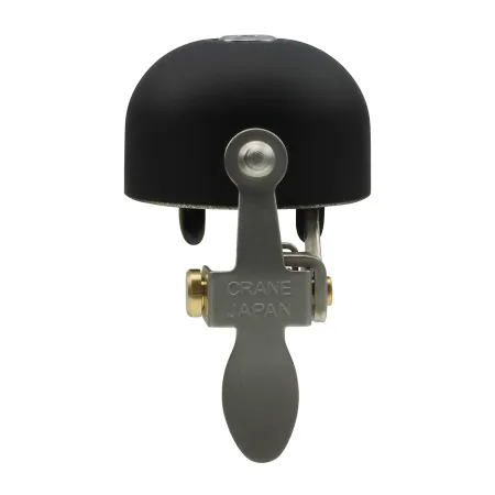 Sonnette vélo à collier noir mat - Fixation universelle guidon - CRANE