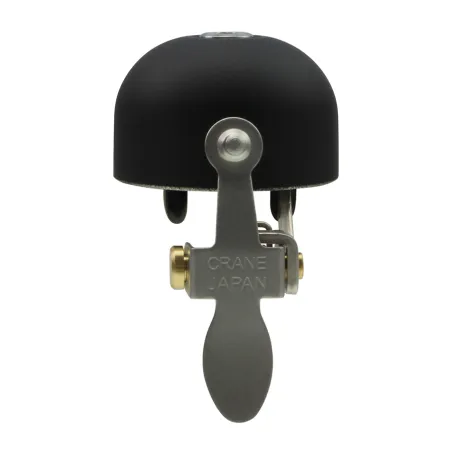 Sonnette vélo à collier noir mat - Fixation universelle guidon - CRANE
