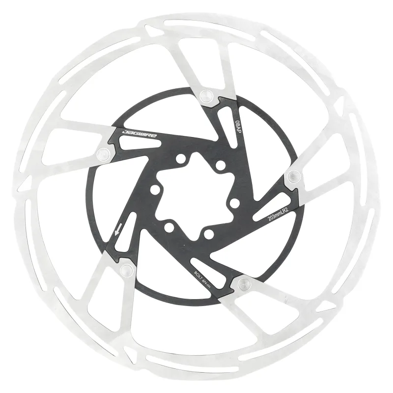 Disque de frein vélo 203mm 6 trous - Refroidissement optimisé - JAGWIRE