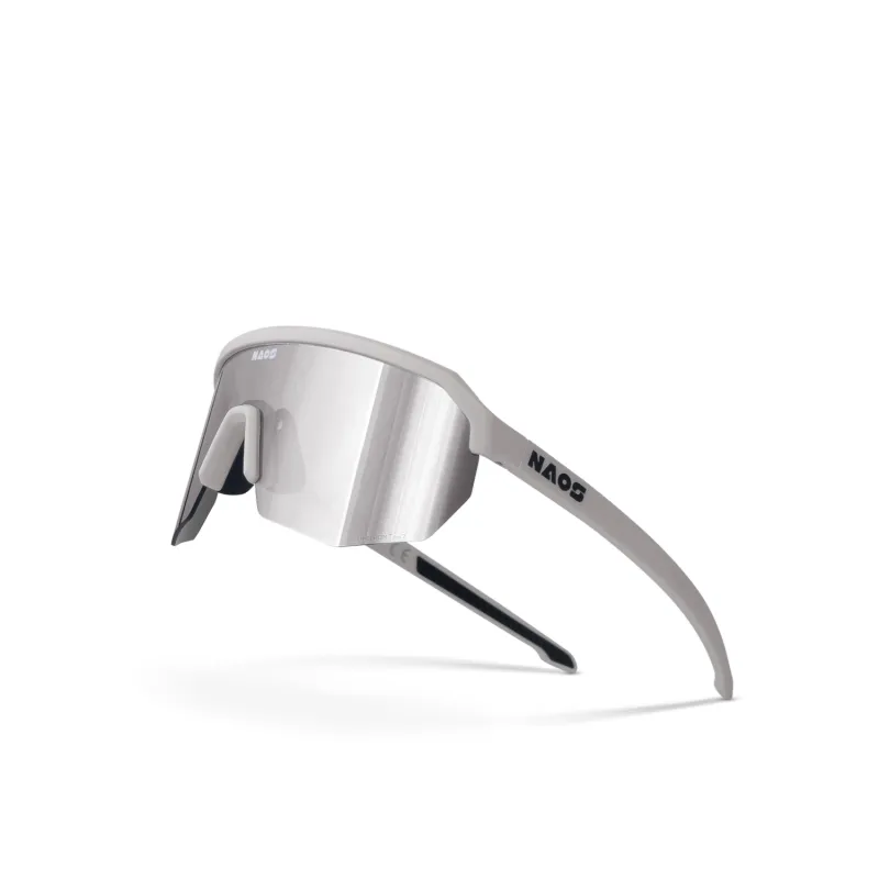 Lunettes de vélo Helbo monture argent - Protection solaire confort cycliste - NAOS