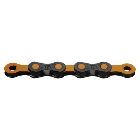 Chaine velo 12 vitesses ciree noir/orange - Revetement DLC durable - KMC